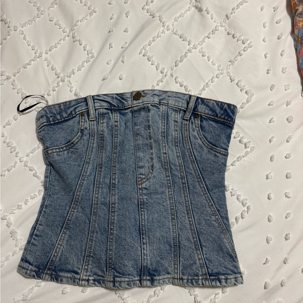 H&M Blue Denim Top